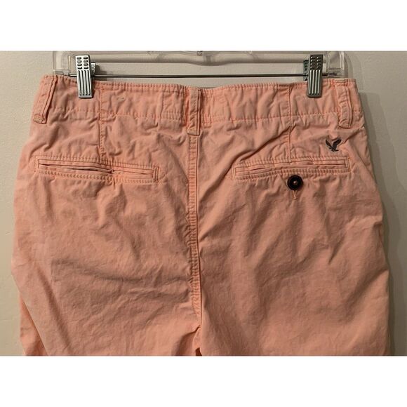 American Eagle Shorts Mens 32 Pink Peach Prep Fit Flat Front - Picture 6 of 13
